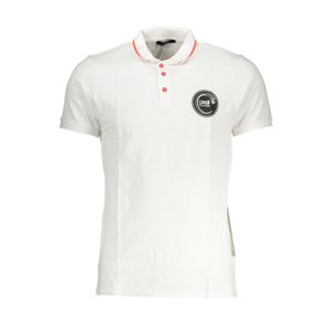 CAVALLI CLASS MEN'S WHITE SHORT SLEEVED POLO SHIRT