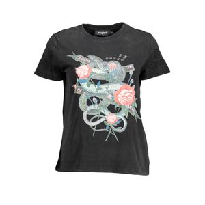 DESIGUAL WOMEN'S SHORT SLEEVE T-SHIRT BLACK