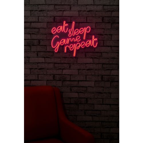 Wallity Ukrasna plastična LED rasvjeta, eat sleep game repeat - pink slika 12