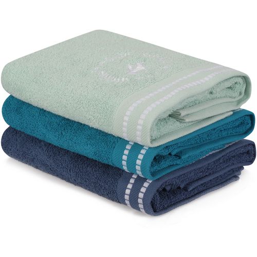 Colourful Cotton Set ručnika (3 komada) 408 - Dark Petrol Blue, Petrol Blue, Khaki slika 1