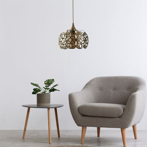 Nevra Büyük Tekli Sarı Bal Camlı Multicolor Chandelier slika 1