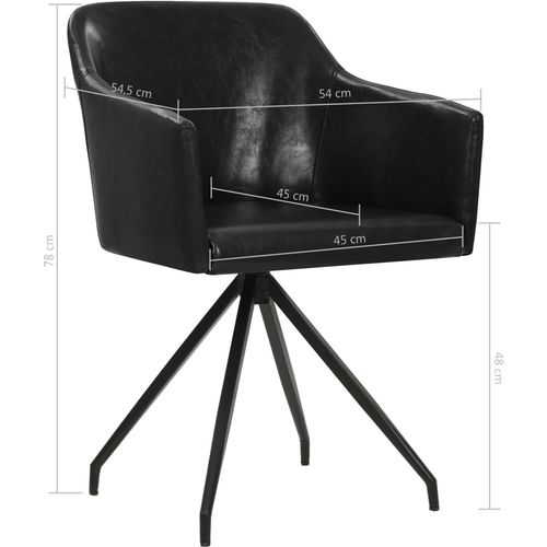 Blagovaonske stolice od umjetne kože okretne 4 kom crne slika 30