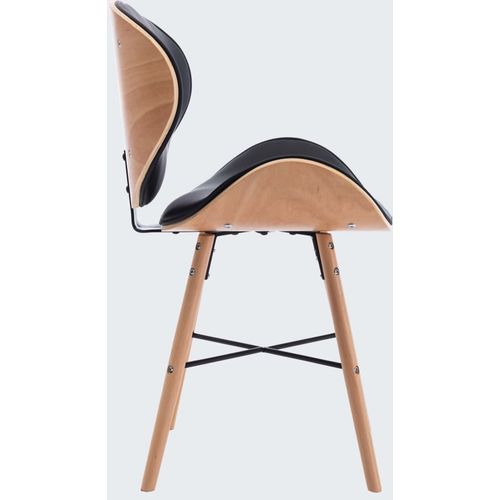 Blagovaonske stolice od umjetne kože i drva 2 kom crne slika 11