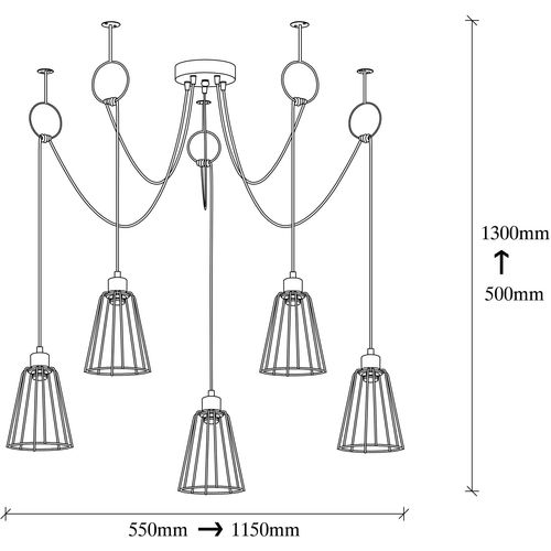 Tel - 6656 Black Chandelier slika 3