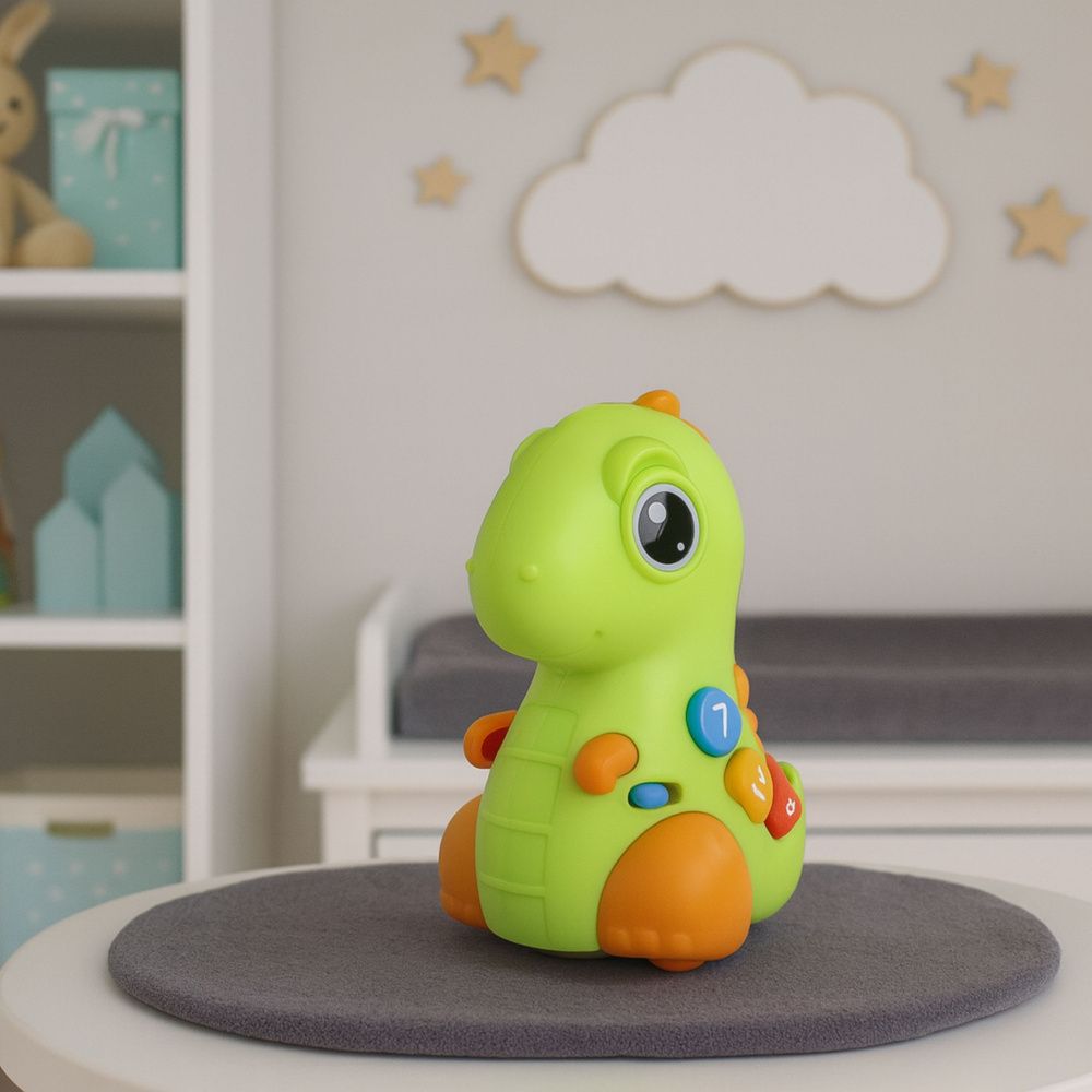 Interaktivna igračka za malu djecu Dinosaur na kotačima sa svjetlima i zvukovima slika 5