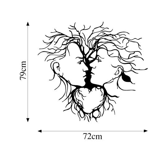 Wallity Metalna zidna dekoracija, Love - 321 slika 6