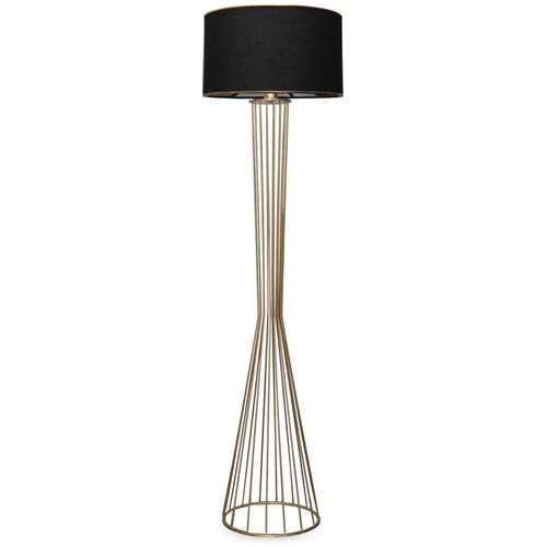 Opviq Podna lampa FLOOR crno- zlatno, metal- platno, 21 x 38 cm, visina 155 cm, E27 60 W, AYD-3078 slika 1