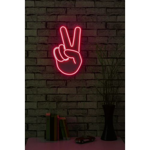 Wallity Ukrasna plastična LED rasvjeta, Victory Sign - Red slika 3