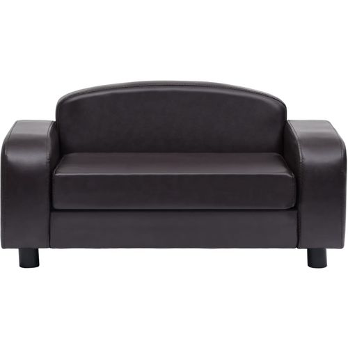 Sofa za pse smeđa 80 x 50 x 40 cm od umjetne kože slika 45