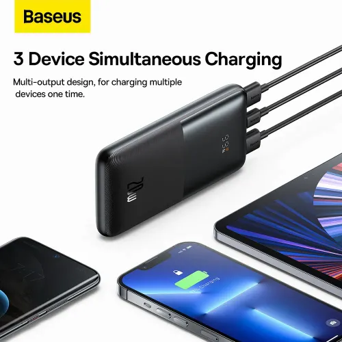 BASEUS powerbank 10.000 mAh + USB A na tip C PD QC3.0 3A 20W PPBD040201 crni slika 3