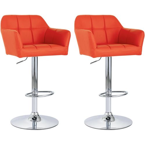 Barski stolci s naslonima 2 kom narančasti od umjetne kože slika 17