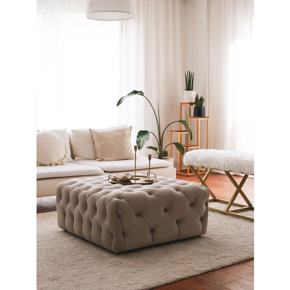Chester - Kremasti Pouf slika 1