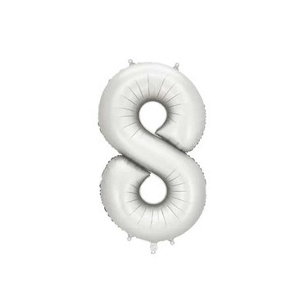 FB1S-8-018 Folijski balon 8 - 86 cm, Srebrni slika 1