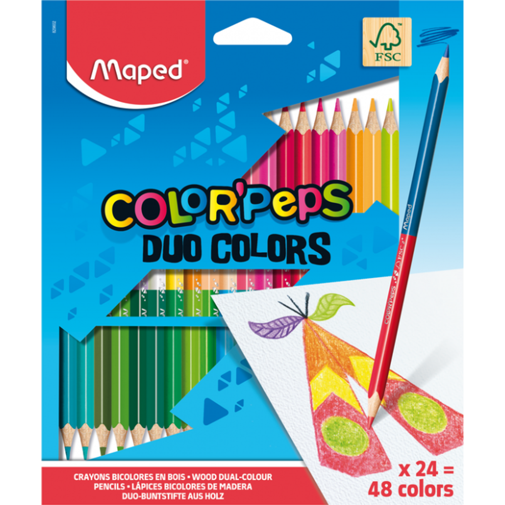 Maped Bojice drvene 24/1 DUO COLORS  slika 1