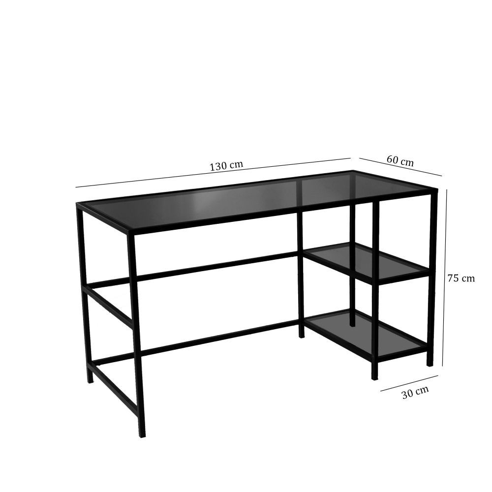 Master Radni Stol M101F Black - 130x60cm sa Staklenom Pločom slika 9