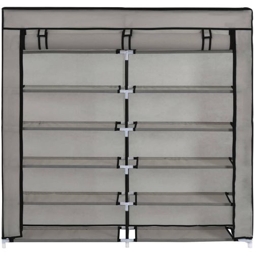 282434 Shoe Cabinet with Cover Grey 115x28x110 cm Fabric slika 14