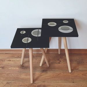Nesting Sto 2Shp65 - Crni i Bež (2 Komada)