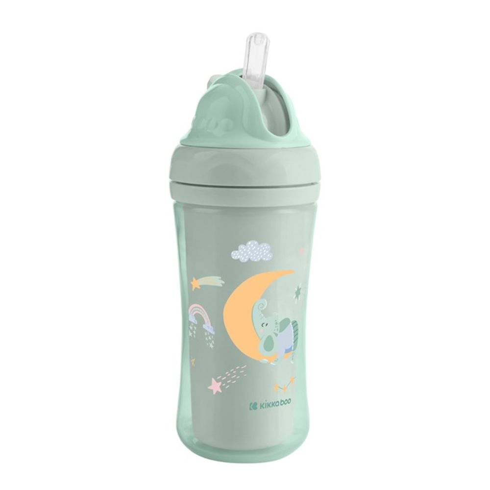 Kikka Boo Čaša sa silikonskom slamkom Moony Me 220ml, Mint slika 1