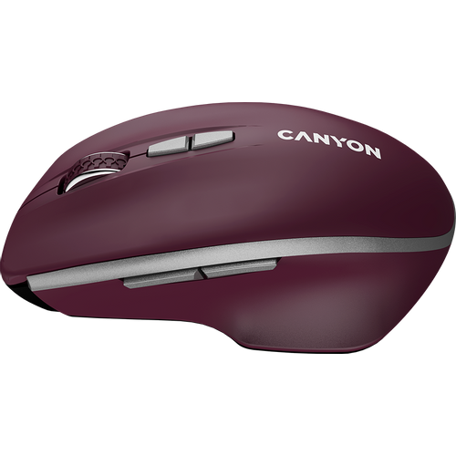 CANYON MW-21, 2.4 GHz Wireless mouse ,with 7 buttons, DPI 800/1200/1600, Battery: AAA*2pcs,Burgundy Red,72*117*41mm, 0.075kg slika 2