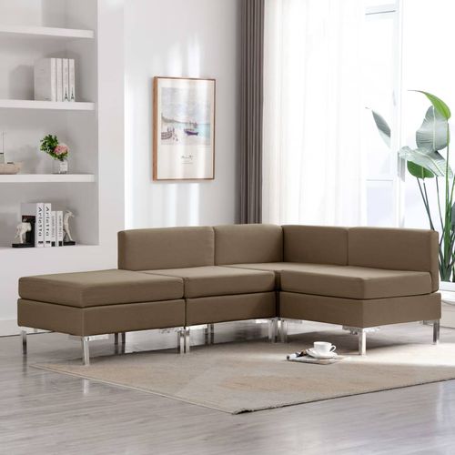 4-dijelni set sofa od tkanine smeđi slika 37