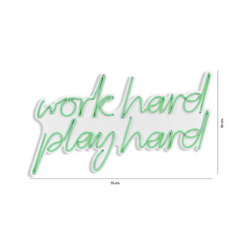 Wallity Ukrasna plastična LED rasvjeta, Work Hard Play Hard - Green slika 7