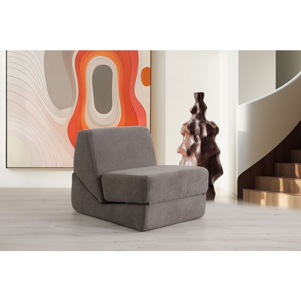 Sofa na razvlačenje Origami - 1 sjedalo u toploj sivoj boji slika 1