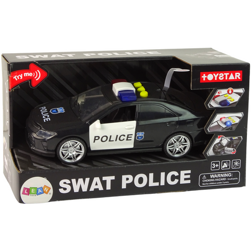 Policijski auto 1:14 sa svjetlosnim i zvučnim efektima crni slika 3
