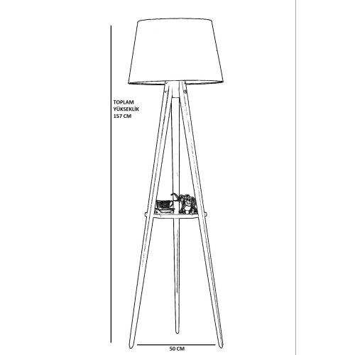 Podna lampa sa policom 8746-4 Black slika 3