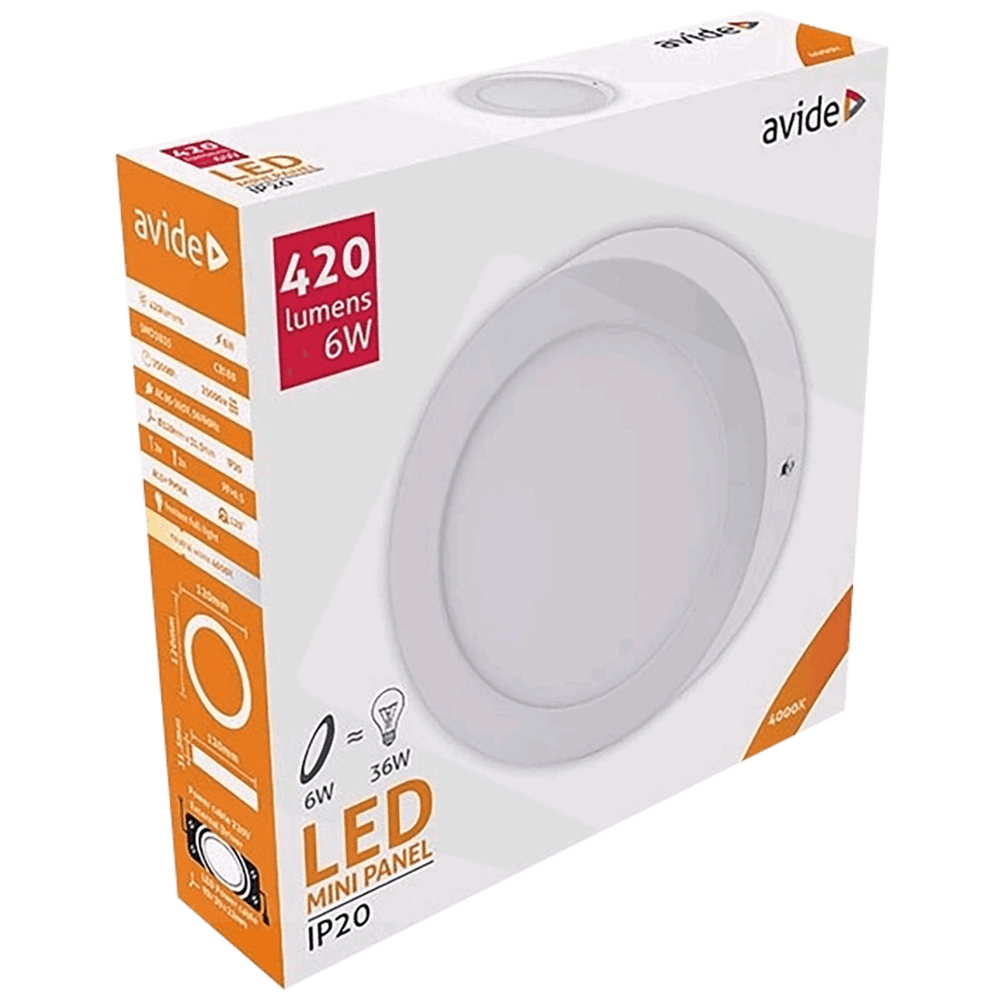Avide Plafonjera LED, 6W, 420 lm, 4000K, IP20 - ACSMNW-R-6W-ALU slika 2