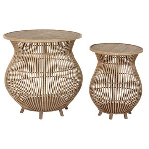 Pomoćni stolić DKD Home Decor od Ratana - Set od 2 komada