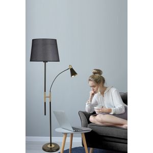 Opviq Forza Siyah Lambader Pramit HasÄ±r Siyah Abajurlu Black Floor Lamp