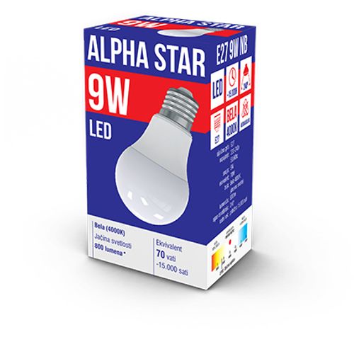 Alpha Star E27 9W NB LED Sijalica 4000K/800Lm/220V,Bela slika 3