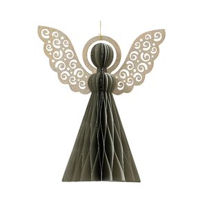 Ukras za jelku Hanging paper angel 15cm 709228 - Grey - KMG