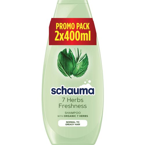 Schauma šampon 7 trava za njegu kose, 400ml duopack slika 1