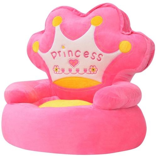 Plišana dječja fotelja s natpisom Princess ružičasta slika 4