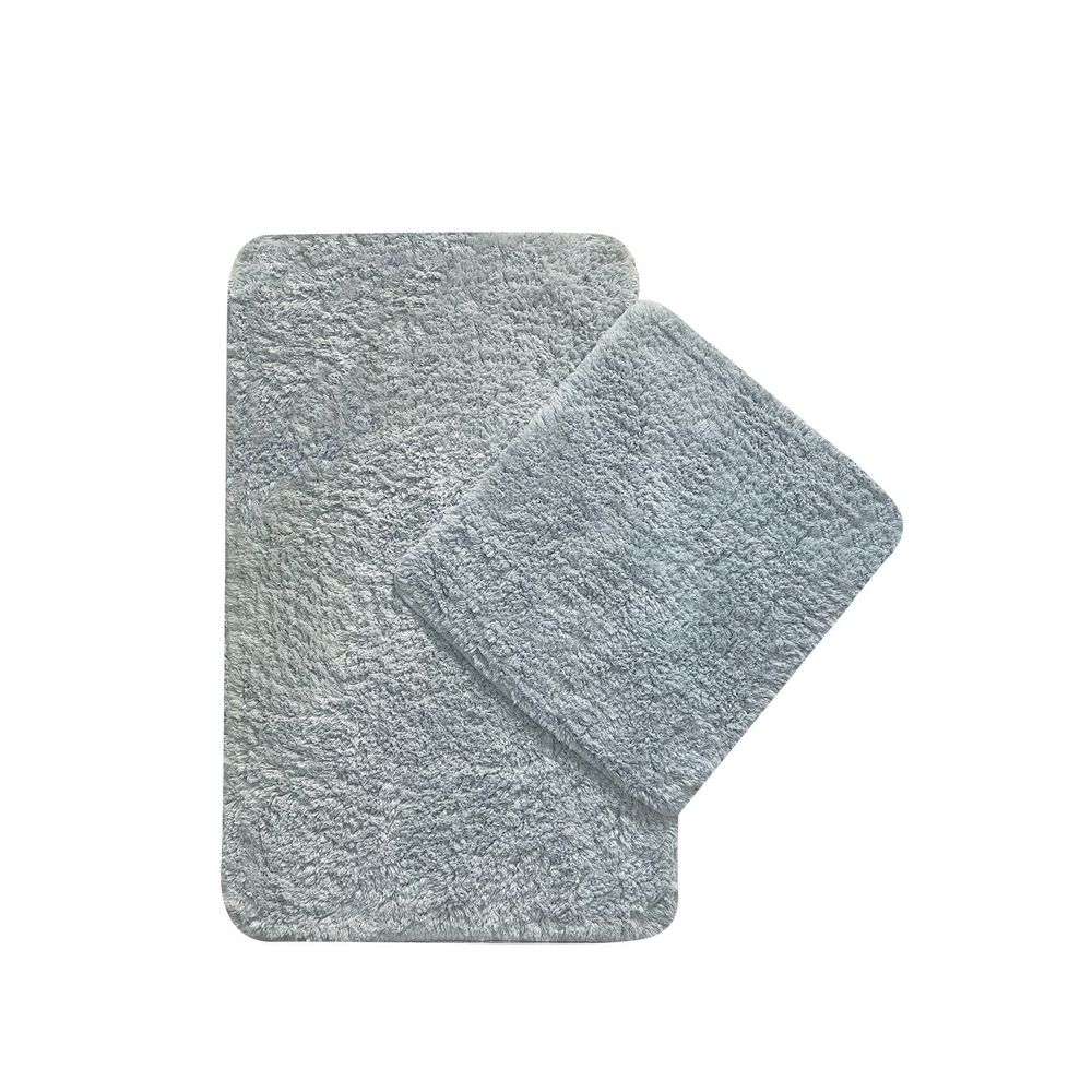 Set Pamučnih Kupatilskih Prostirki Cotton Basic - Siva (2 Komada) slika 3