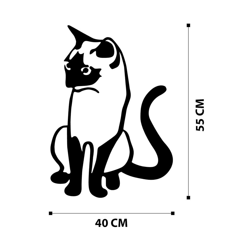 Metalna Dekoracija za Zid 'Cat 2' u Crnoj Boji slika 6