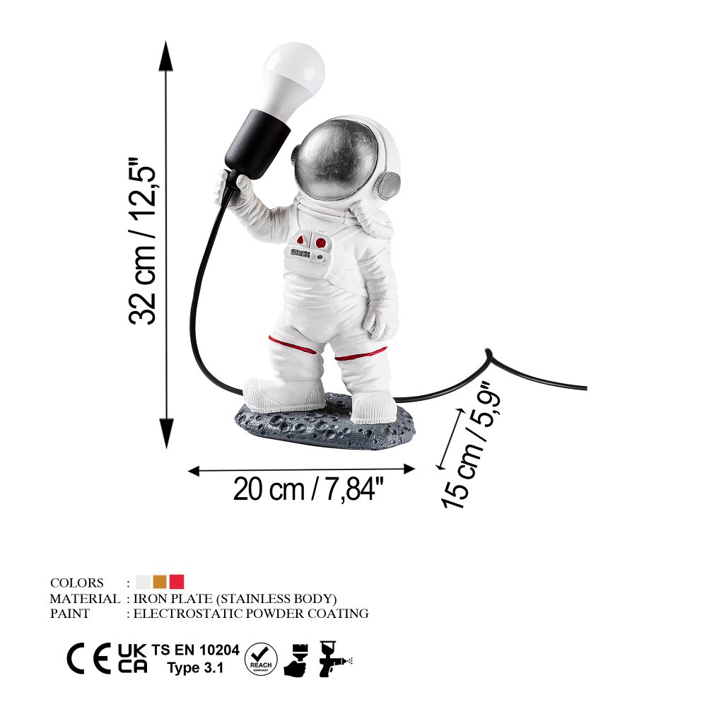 Astronaut - Višenamjenska Stolna Lampa u 3 Boje slika 9