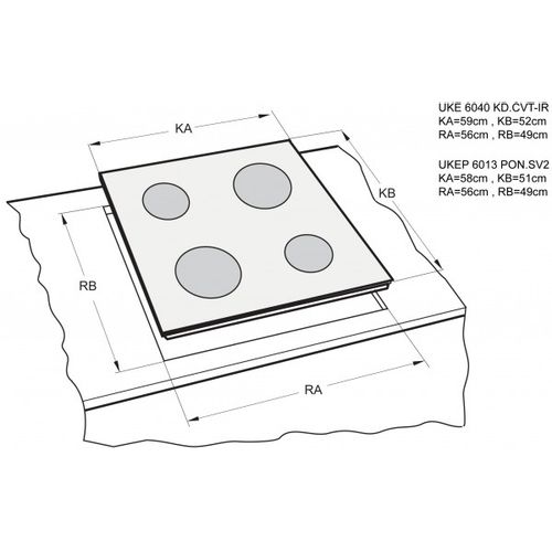 Končar UKE 6040 KD.CVT-IR Ugradna staklokeramička ploča  slika 3