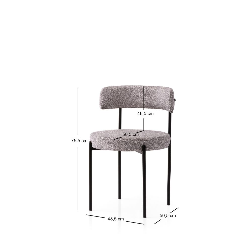 Gını - 4006 V2 Crni i Sivi Set Stolica (2 Komada) slika 4