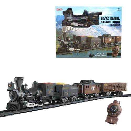 Željeznički set, 95 cm, na daljinski, parna lokomotiva slika 1