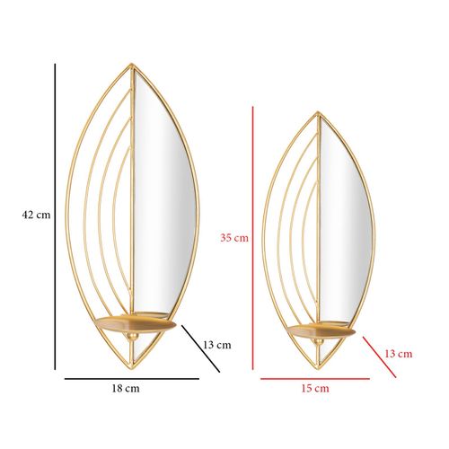 Mauro Ferretti Zidni svijećnjak leaf set 2 kom cm 18x13x41-15x13x35 slika 6