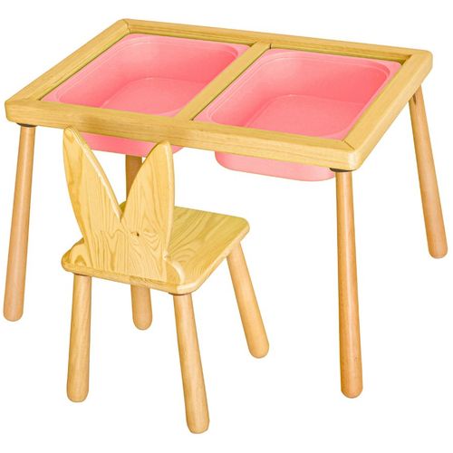 Woody Fashion Dječji stol set Table and Chair - Pink slika 1
