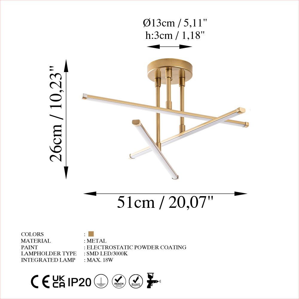 Luster Ledflower-13650 Gold slika 8