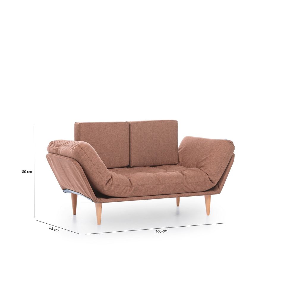 Nina Daybed - Svijetlosmeđi 3-sjedalni kauč na razvlačenje slika 8