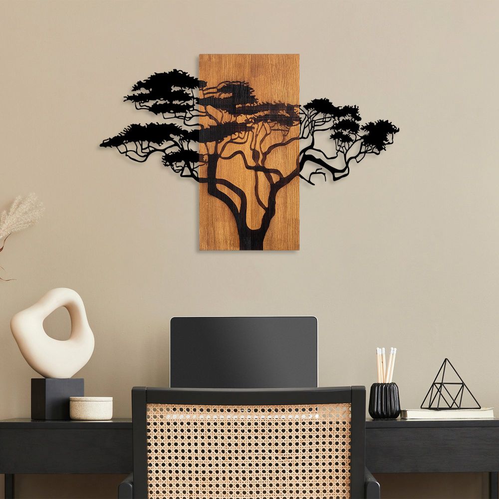 Acacia Tree - 387 Oraščić Crni Dekorativni Drveni Zidni Ukras slika 2