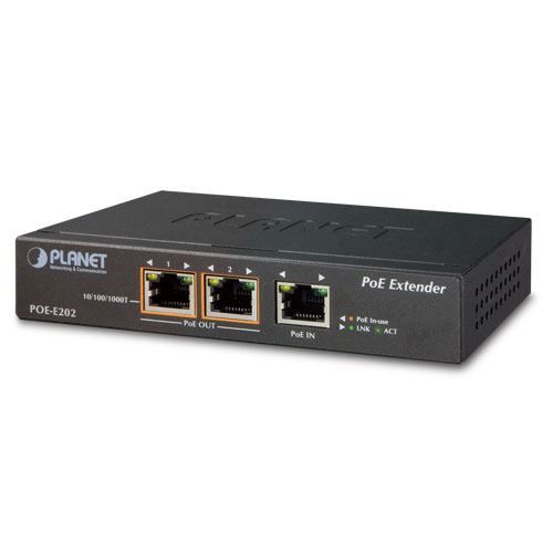 Planet 1-Port 802.3at 30w PoE to 2-Port 802.3af at Gigabit PoE Extender slika 1