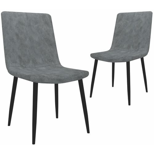 Blagovaonske stolice od umjetne kože 2 kom sive slika 16