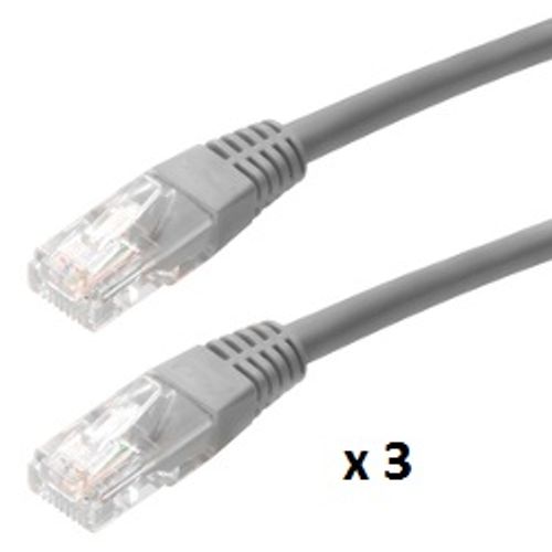 Kabel SBOX patch UTP Cat 5e, 10m, sivi, 3 kom slika 1