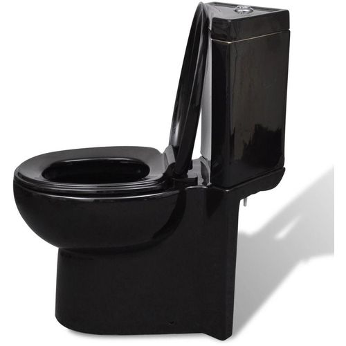 Kutna crna WC školjka od keramike slika 4